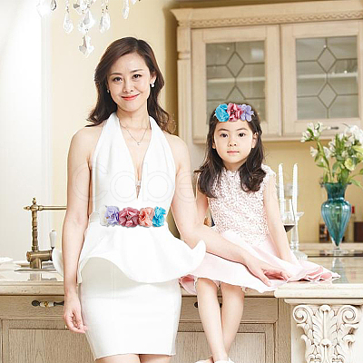 Polyester Waist Chain Belts and Headbands with Imitation Pearl DIY-WH0308-150C-1