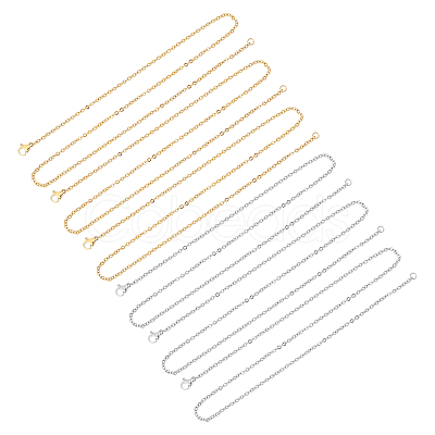 12Pcs 2 Colors 304 Stainless Steel Cable Chain Necklace STAS-UN0029-43-1