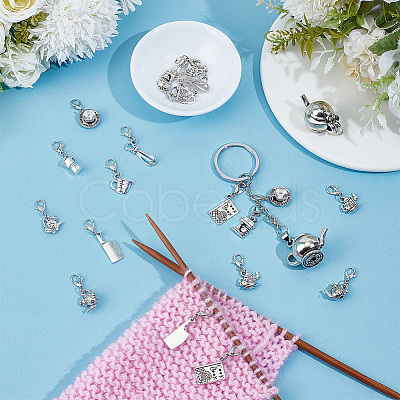 26Pcs 13 Style Alloy Pendant Decorations HJEW-PH02489-1