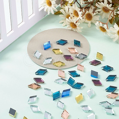 Rhombus Mosaic Tiles Glass Cabochons DIY-P045-12-1