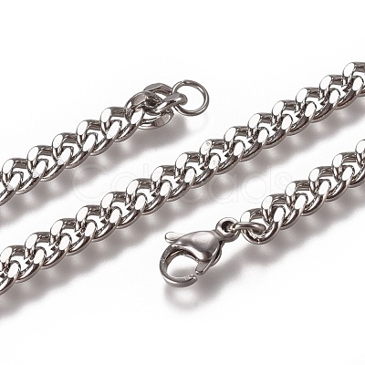 Non-Tarnish Men's Cuban Link Chain Necklaces NJEW-L172-01C-1