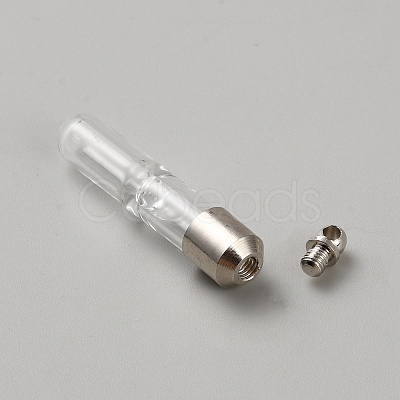 Glass Tube Hourglass Bottle Quicksand Bottle Pendants LS-GLAA-WH0042-18P-1