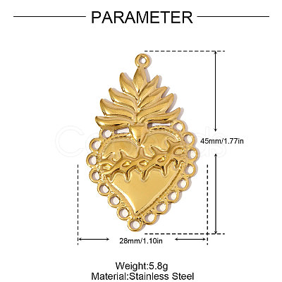 304 Stainless Steel Pendants STAS-OY006-19G-1