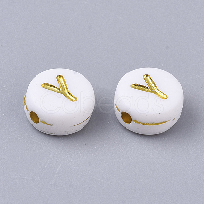 Plating Acrylic Beads PACR-R242-01Y-1