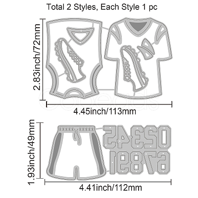 2Pcs 2 Styles Carbon Steel Cutting Dies Stencils DIY-WH0309-770-1