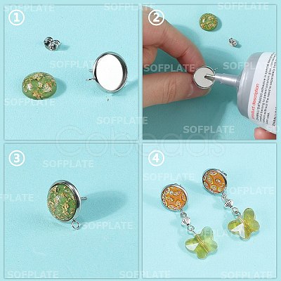 202 Stainless Steel Stud Earring Settings STAS-SP0001-91C-1