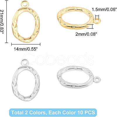 20Pcs 2 Colors PVD Vacuum Plating  304 Stainless Steel Pendants STAS-UN0036-76-1