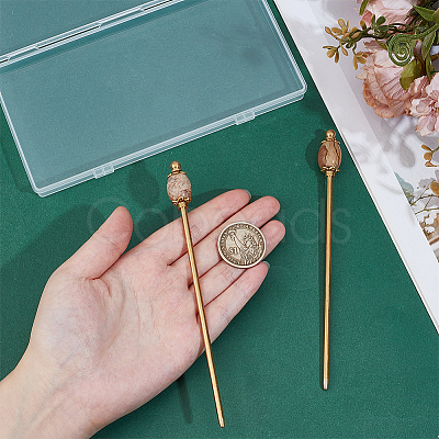 2Pcs Brass Hair Sticks OHAR-PH00007-1