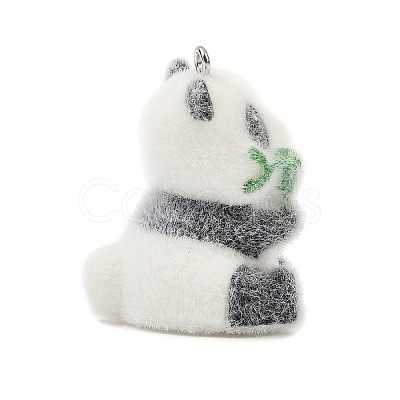 Animal Flocking Opaque Resin Pendants RESI-I353-01P-04-1