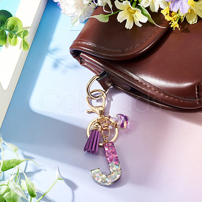 Alloy Resin Heart Keychains KEYC-TADJ0002-01G-J-1