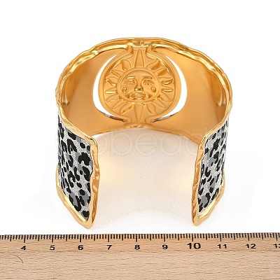 304 Stainless Steel Cuff Bangles for Women BJEW-K285-01B-G-1