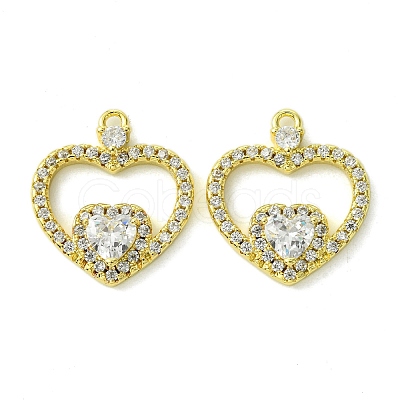Eco-Friendly Brass Micro Pave Cubic Zirconia Pendants KK-A204-14G-1