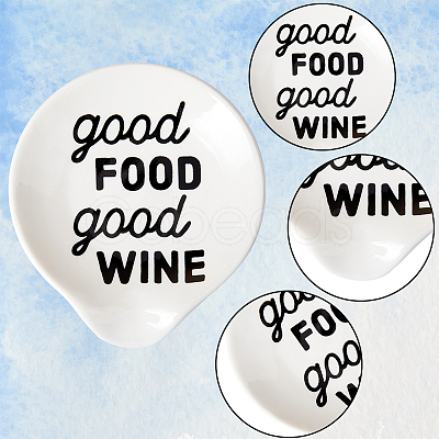 Ceramic Spoon Holders AJEW-WH0083-38C-1