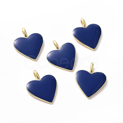 Brass Enamel Pendants KK-P204-14G-D-1