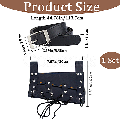 PU Leather with Alloy Waist Fencing Sheath AJEW-WH0419-04B-1