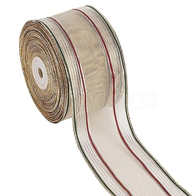Polyester Stripe Pattern Ribbons OCOR-WH0060-43-1