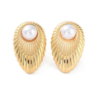 304 Stainless Steel Teardrop Stud Earrings EJEW-H115-33G-1