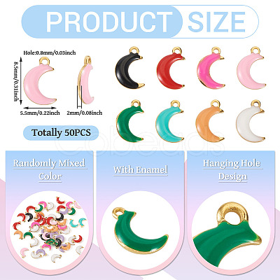 50Pcs 304 Stainless Steel Enamel Charms STAS-TA0003-32C-1