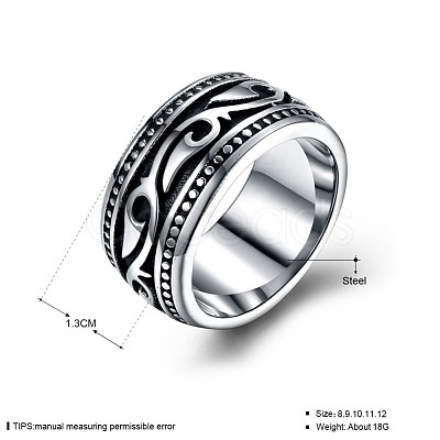 Men's Stainless Steel Finger Rings RJEW-BB29955-10-1