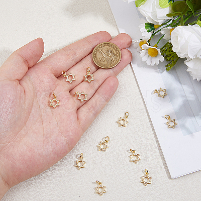 12Pcs Rack Plating Brass Micro Pave Cubic Zirconia Charms KK-HS0015-04-1