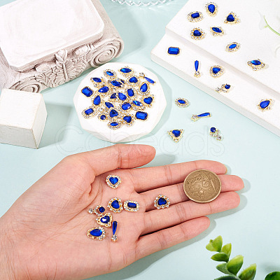 48Pcs 12 Styles Alloy Rhinestone Cabochons MRMJ-TA0001-45C-1