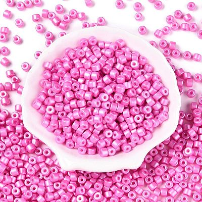 Baking Paint Pearlized Glass Seed Beads SEED-T008-03K-1