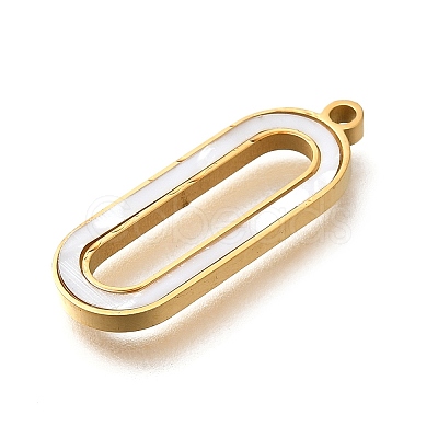 Hollow Oval 304 Stainless Steel Pendants STAS-Q348-05G-1