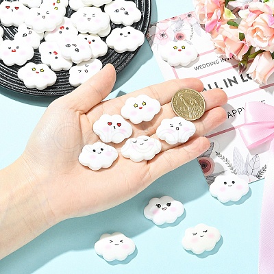 32Pcs 8 Styles Funny Opaque Resin Cabochons RESI-YW0005-94-1