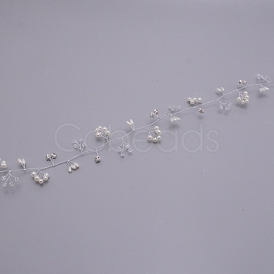 Handmade ABS Pearl Beads Hair Band OHAR-WH0019-06B-1