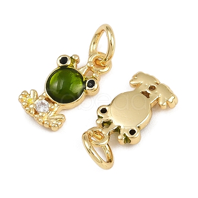 Brass Micro Pave Cubic Zirconia Pendants KK-A269-65G-1