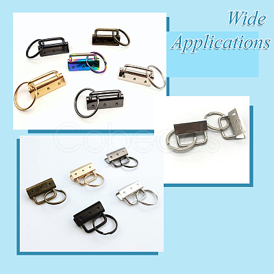 20Pcs 8 Colors Iron Keychain Clasp Findings IFIN-SP0001-66-1