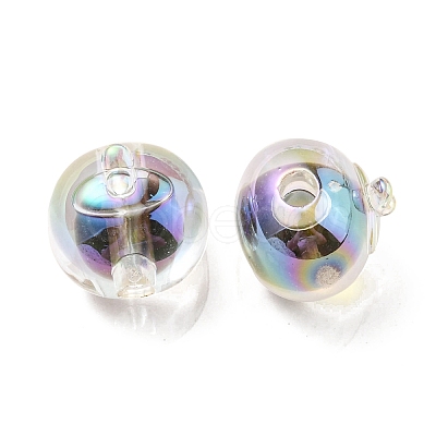 UV Plating Rainbow Iridescent Acrylic Beads OACR-A014-02I-1