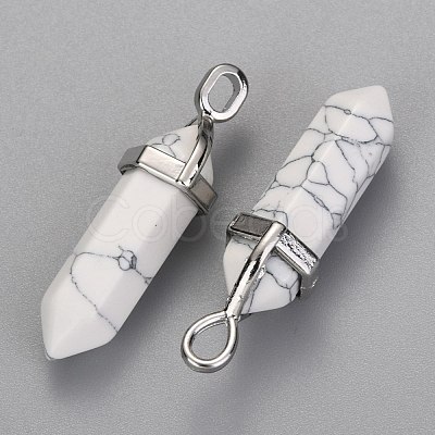 Synthetic Howlite Pointed Pendants G-F295-03C-1