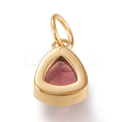 PVD Vacuum Plating 304 Stainless Steel Cubic Zirconia Pendant ZIRC-P080-A10-1