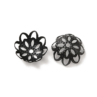 Ion Plating(IP) 304 Stainless Steel Flower Fancy Bead Caps STAS-G085-16EB-1