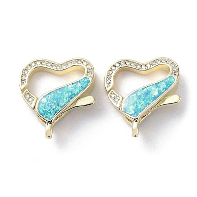 Rack Plating Brass Micro Pave Cubic Zirconia Lobster Claw Clasps KK-C041-03A-G-1