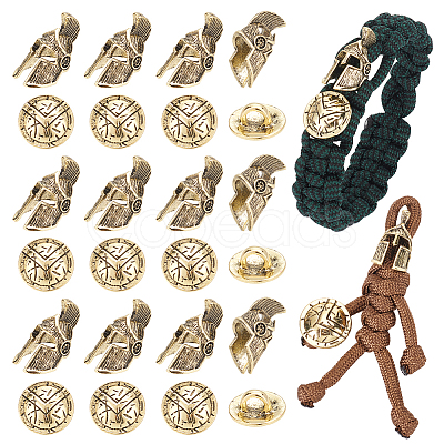 Unicraftale Tibetan Style Spartan Helmet Alloy Parachute Rope European Beads FIND-UN0002-89AG-1