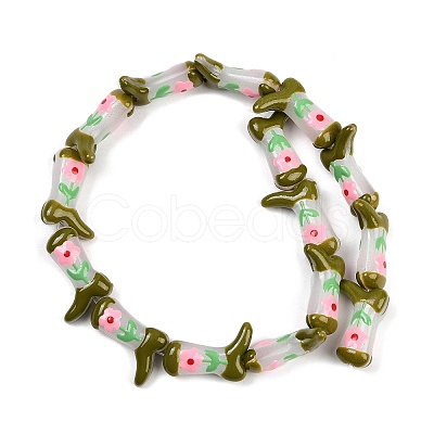 Boot Baking Paint Glass Enamel Beads LAMP-C020-02G-1