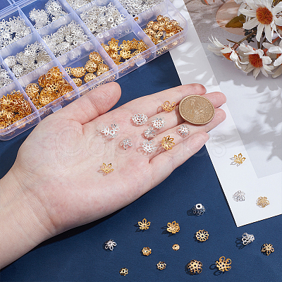 715Pcs 13 Styles Iron Bead Caps IFIN-ME0001-04-1