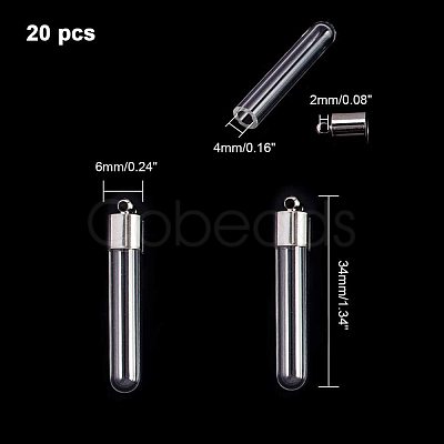 Glass Bottle Pendants GLAA-PH0007-48P-1