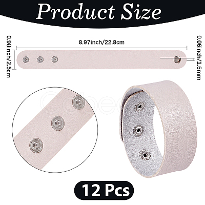 12Pcs PVC & Iron Cord Bracelets AJEW-CL0002-49A-1