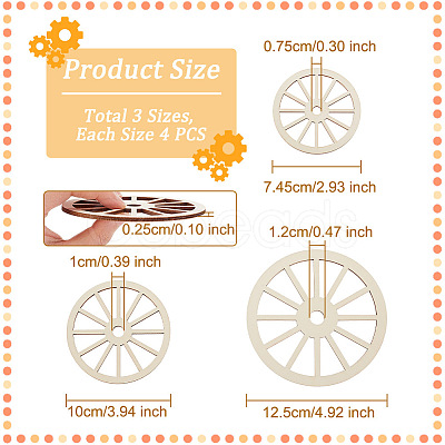 12Pcs 3 Style Unfinished Wood Slices WOOD-OC0002-79-1