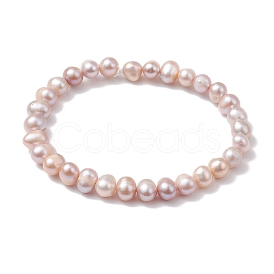 Natural Cultured Freshwater Pearl Potato Beaded Stretch Bracelets BJEW-JB10211-1