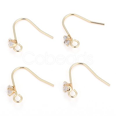 Brass Earring Hooks KK-I681-14G-1