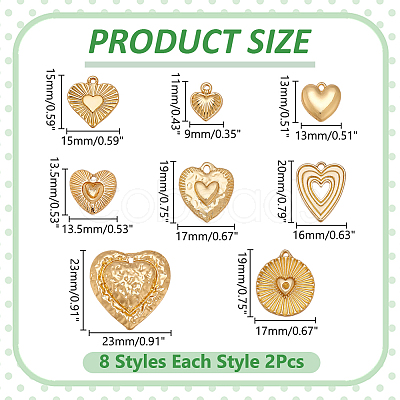 16Pcs 8 Styles Brass Pendants FIND-WR0012-65-1