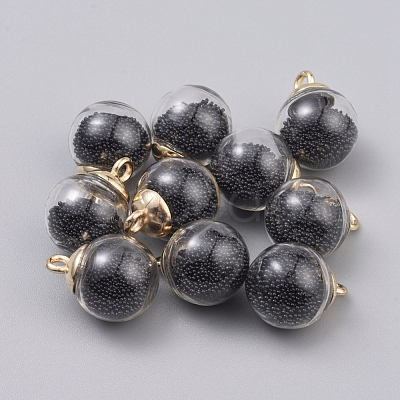 Transparent Glass Globe Pendants GLAA-TAC0002-K05-1