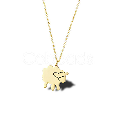 Cute Cartoon Animal 304 Stainless Steel Pendant Necklaces QV5065-10-1