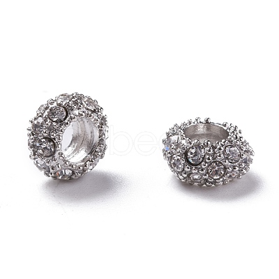 Alloy Rhinestone European Beads X-CPDL-H998-18-1