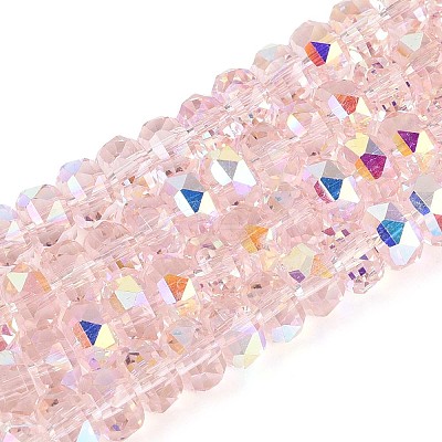 Electroplate Transparent Glass Beads Strands X-EGLA-N022-04A-D14-1