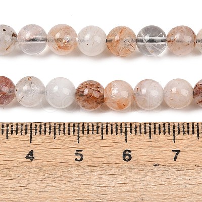 Natural Black Gold Rutilated Quartz Beads Strands G-P596-6mm-02-1